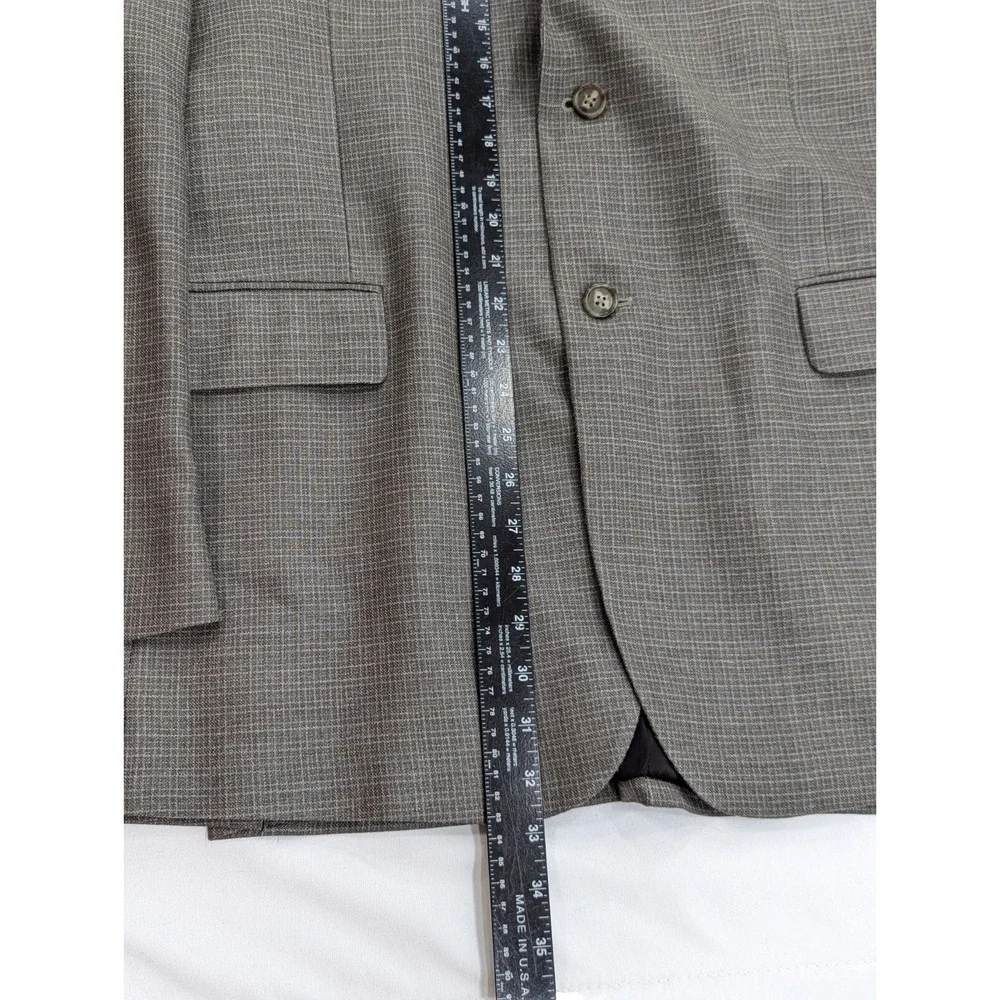 Jos. A Bank Blazer‎ Coat Sport Jacket Silk Wool Nailhead Plaid 46L 50
